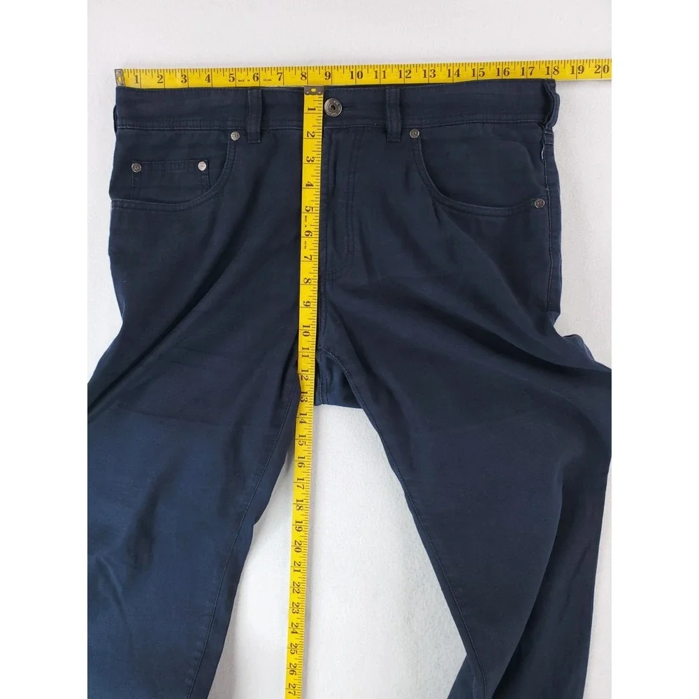 Atelier Gardeur Pants Mens 35x32 Navy Blue Nevio 1 Regular Straight Linen Blend